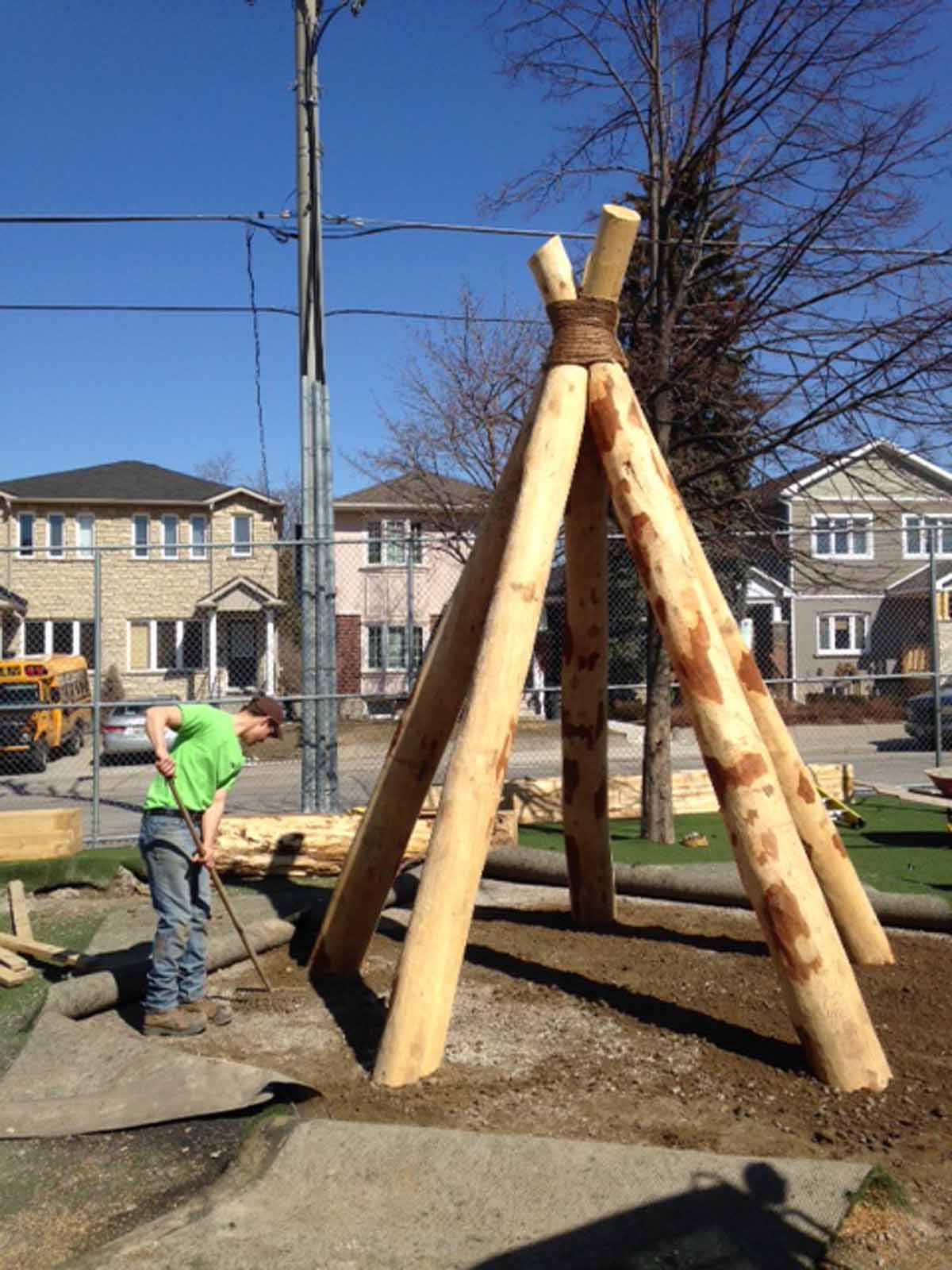wood playground equipment ontario teepee